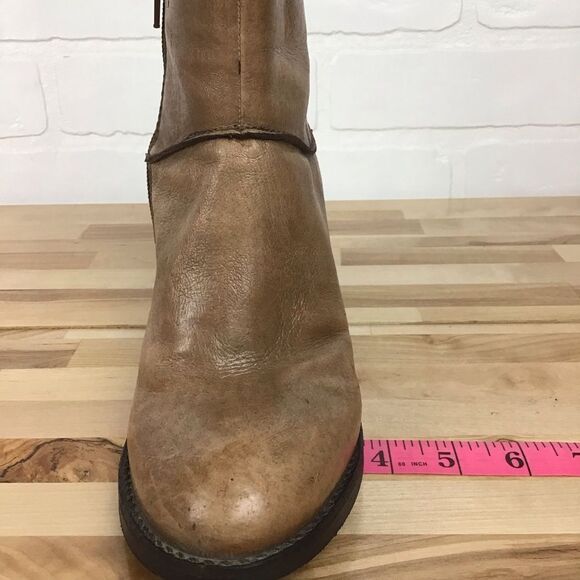 STEVE Madden leather ankle boots southwestern look cowboy size 7 tan brown rodeo - Picture 12 of 16